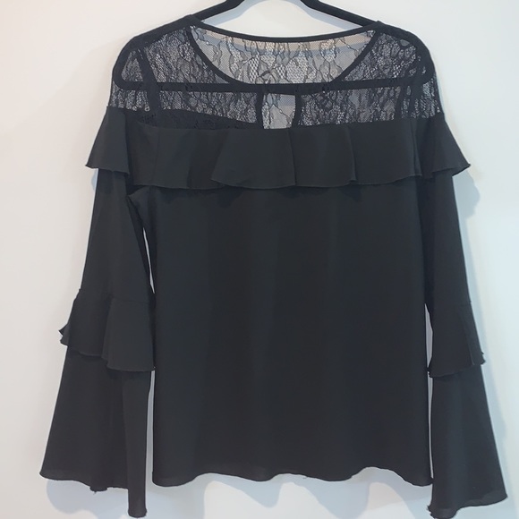 NEW! NSR Long Sleeved layered Black Top - Picture 4 of 8